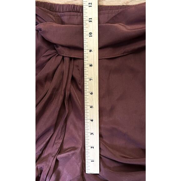 NWT New York & Co Eva Mendes Faux Wrap Wide Leg Brown Pants Small - Picture 3 of 8